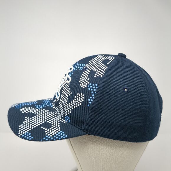 NY Strapback Hat Blue One Size Adjustable Embroidered 6 Panel Outdoor - Picture 3 of 8